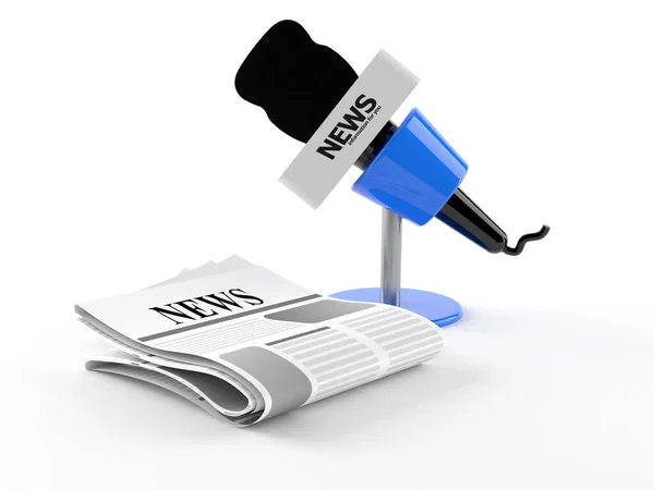 Microphone with newspaper — Stock Photo, Image