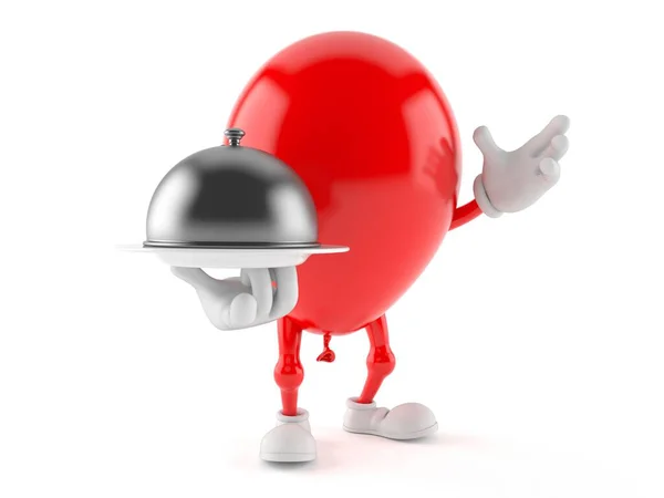 Personaggio palloncino tenendo cupola catering — Foto Stock