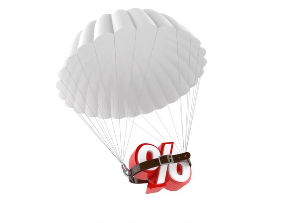 Paraquedas com símbolo percentual — Fotografia de Stock