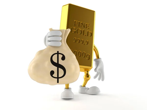 Goldfigur mit Geldbeutel — Stockfoto