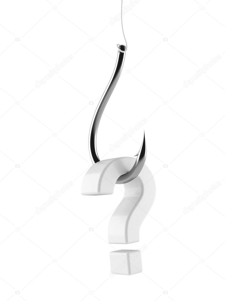 Fishing hook with question mark