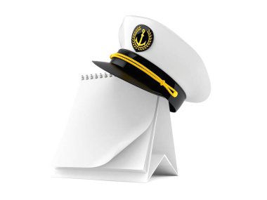 Kaptanın şapkası ve boş takvimi.