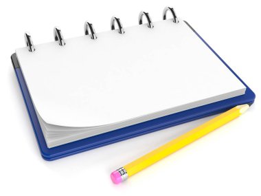 Kurşun kalemle boş not defteri