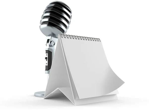 Microfone com calendário em branco — Fotografia de Stock
