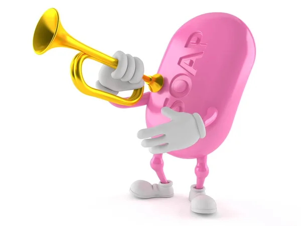 Jabón personaje tocando la trompeta —  Fotos de Stock