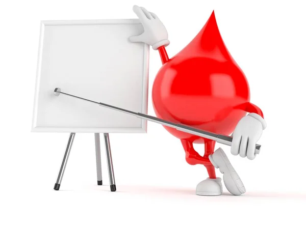 Blod droppe tecken med Tom whiteboard — Stockfoto