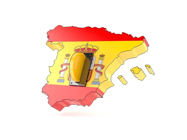 Španělsko země s mincí — Stock fotografie