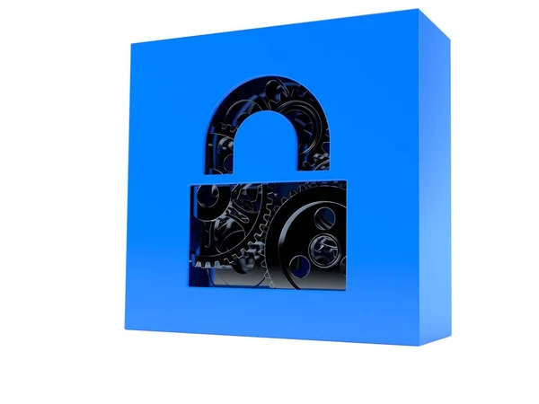 Secure box with gears — Stock Photo, Image