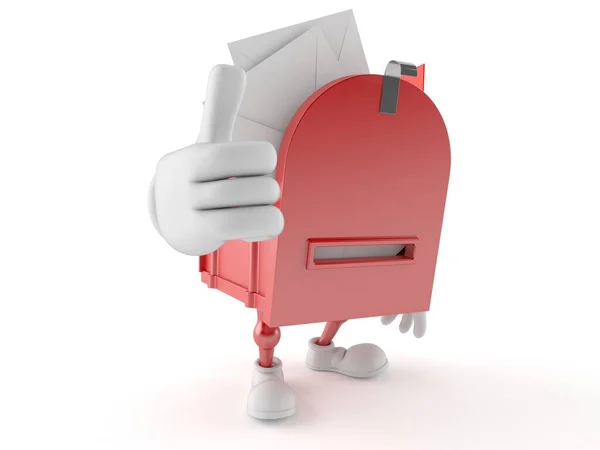 Personagem de caixa de correio com polegares para cima — Fotografia de Stock