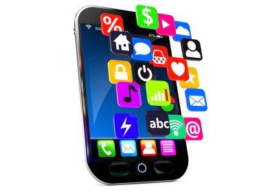 Uygulama simgelerine sahip akıllı telefon