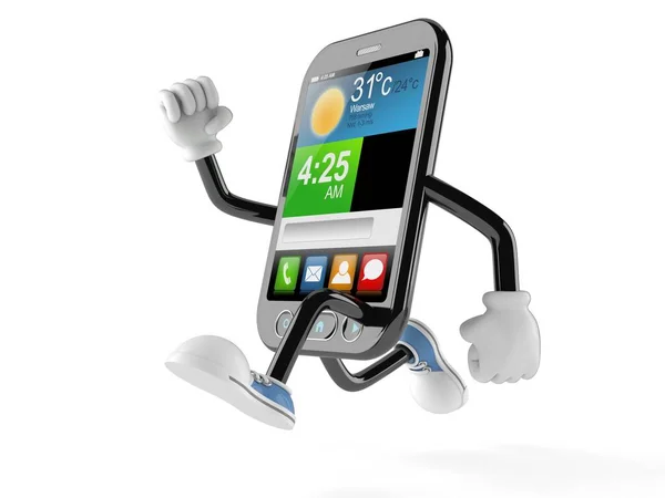 Smart phone character running — Stock Photo, Image