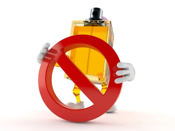 Parfymkaraktär med förbjuden skylt — Stockfoto
