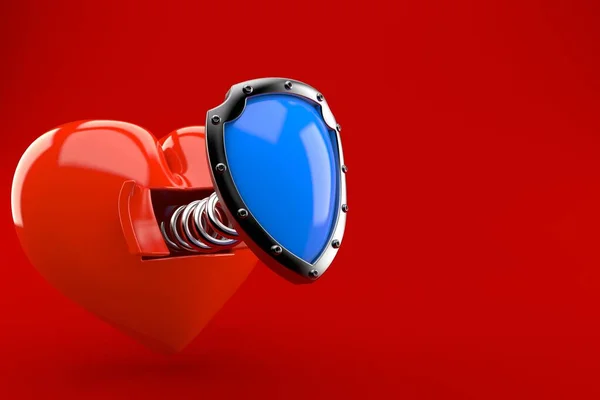 Cuore con scudo — Foto Stock