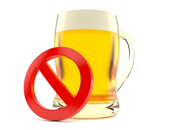 Beer with forbidden symbol — Stock Photo, Image