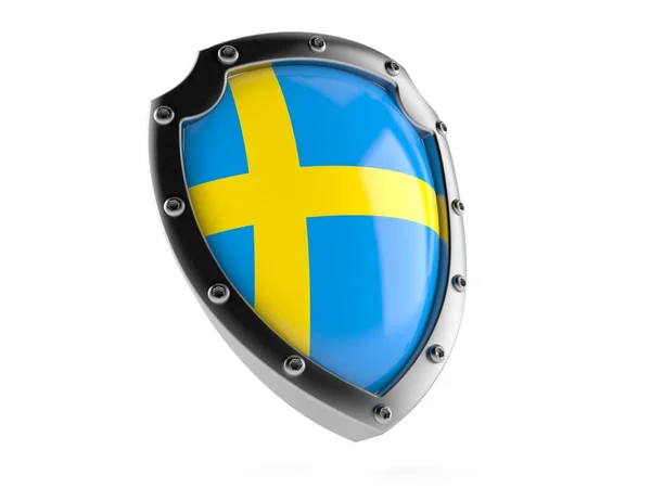 Shield with swedish flag — Stock Photo, Image