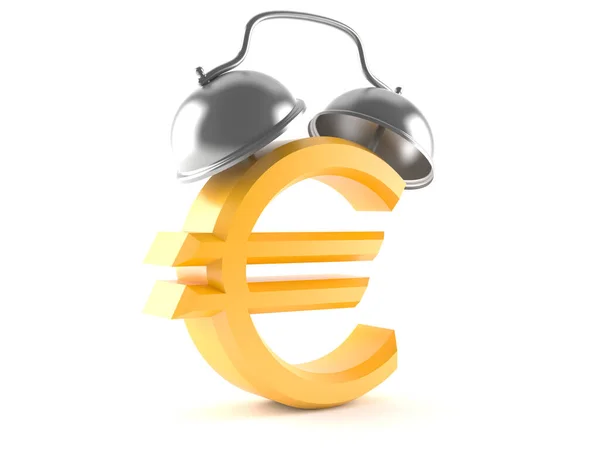Σύμβολο νομίσματος ευρώ με ξυπνητήρι — Φωτογραφία Αρχείου