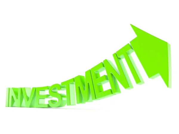 Investitionstext mit grünem Pfeil — Stockfoto