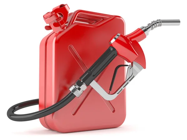 Gasoline nozzle with canister — Stock Photo, Image