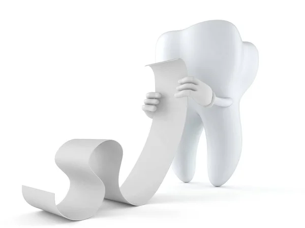 Tooth character reading long list — Stock Photo, Image