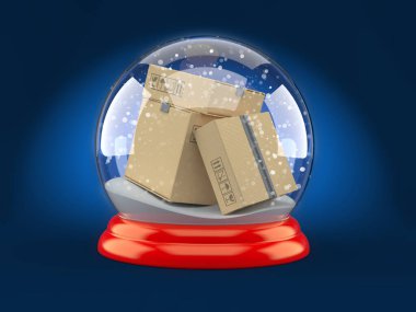 Paketli bir Noel topu.