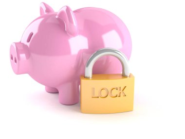 asma kilit ile Piggy banka