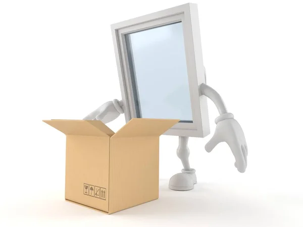 Carácter de ventana con caja abierta — Foto de Stock