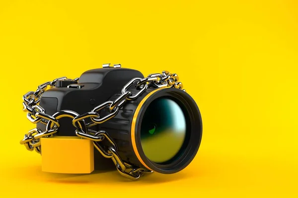 Camera vergrendeld door ketting en hangslot — Stockfoto