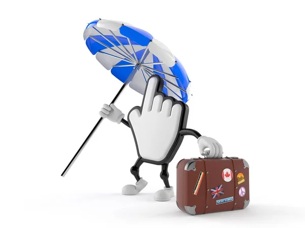 Cursor character with suitcase — Stock Photo, Image