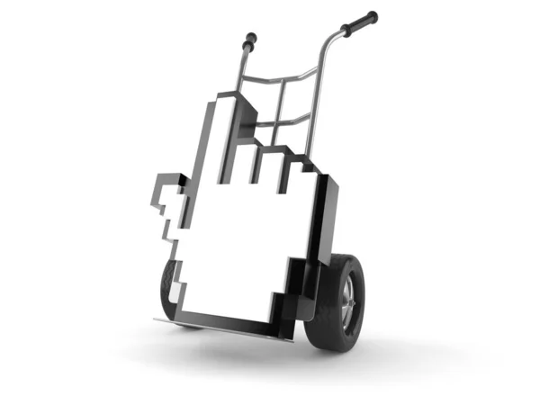 Hand truck with internet cursor — Stock Photo, Image