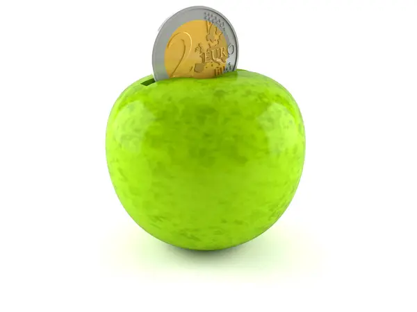 リンゴの中のコイン — ストック写真