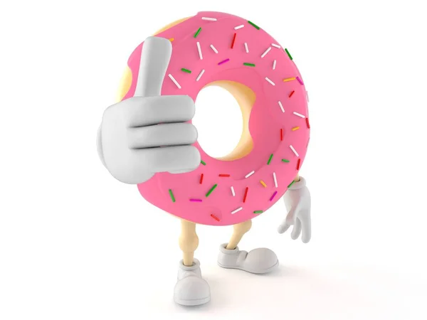 Donut karakter met duimen omhoog — Stockfoto