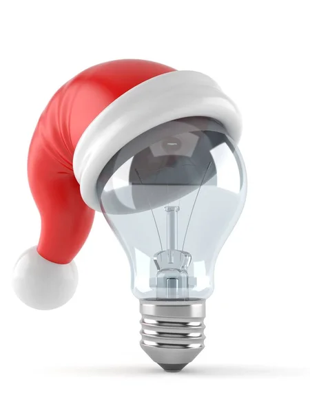 サンタの帽子と電球 — ストック写真