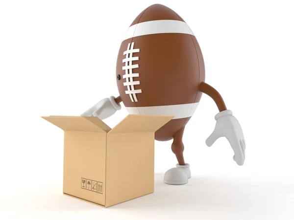 Rugby character with open box — Stock Photo, Image