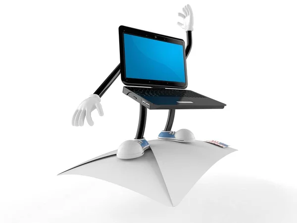 Personagem de laptop com envelope — Fotografia de Stock