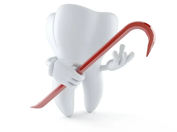 Personaje del diente sosteniendo palanca —  Fotos de Stock