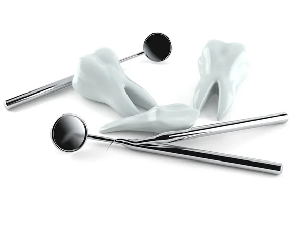 Gigi dengan peralatan gigi — Stok Foto