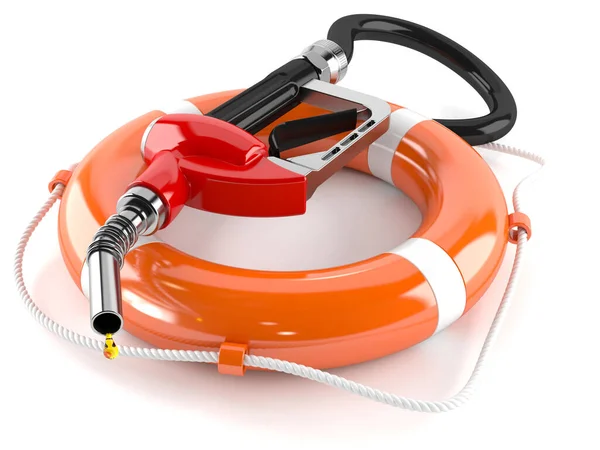 Gasoline nozzle with life buoy — Stock Photo, Image