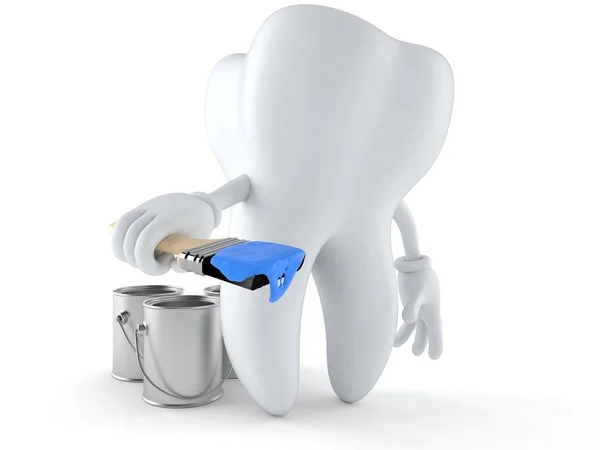 Tooth character with paint — Stock Photo, Image