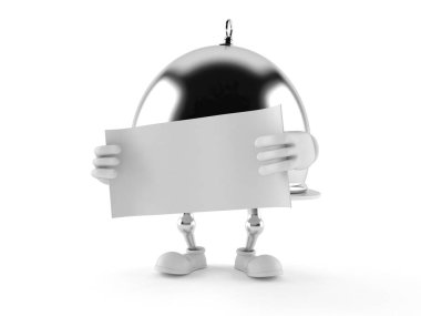 Boş kağıt yaprağının gümüş catering kubbe