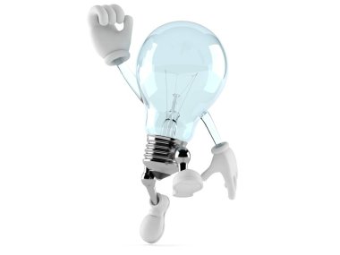 Ampul karakteri sevinçle zıplıyor