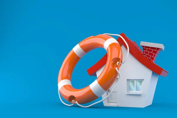 House with life buoy — Stock Photo, Image