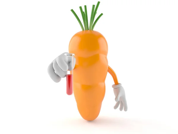 Caractère carotte tenant un échantillon — Photo
