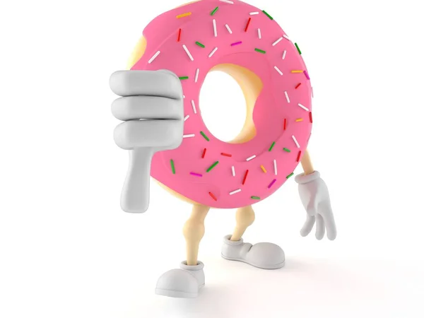 Personagem Donut com polegar para baixo — Fotografia de Stock
