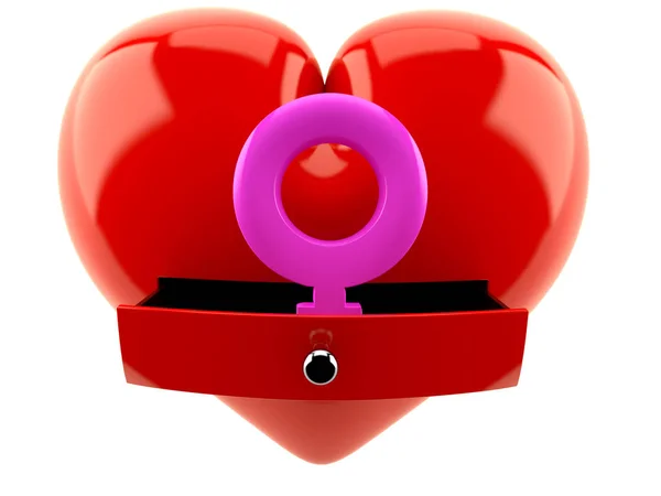 Heart with female symbol — Stock Photo, Image