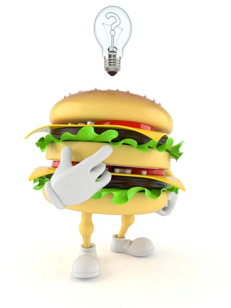 Hamburger personnage pensée — Photo