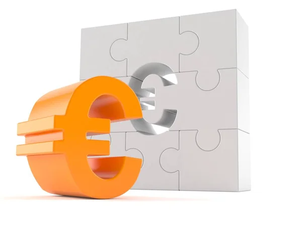 Euro s puzzle částí — Stock fotografie