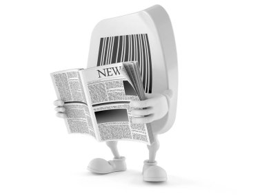 Barkod karakteri gazete okuyor