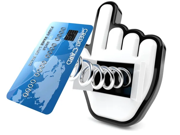 Creditcard met web cursor — Stockfoto