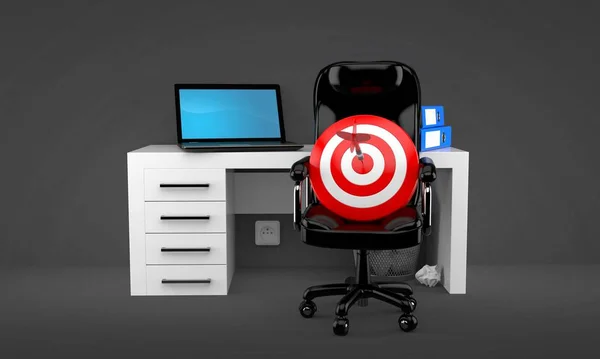 Office with bull's eye isolated — Stock Photo, Image