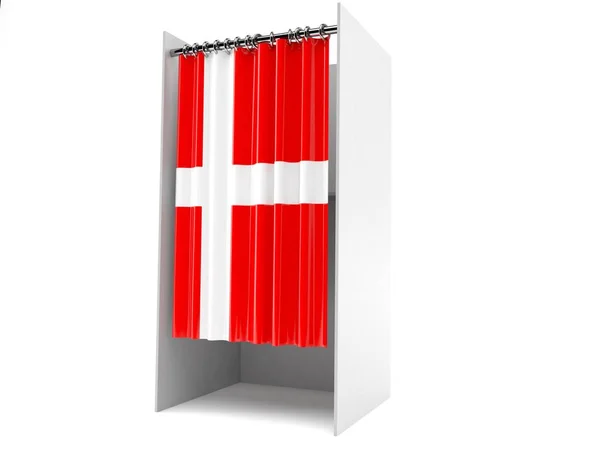 덴마크 국기와 함께 투표 함 — 스톡 사진
